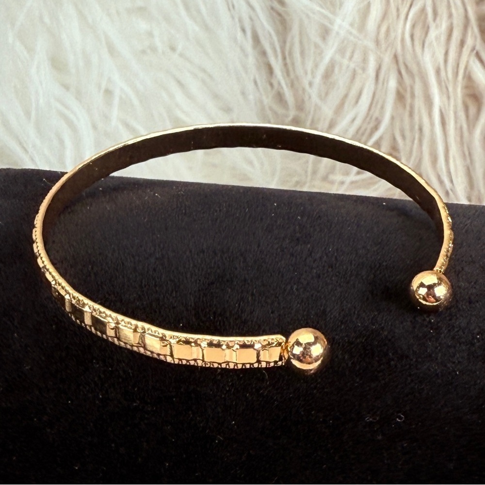 Goldtone Stackable Cuff Bracelet - Picture 12 of 13